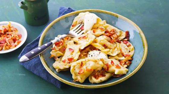 Вареники с картошкой и беконом